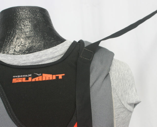 Summit backpack shoulder strap on mannequin